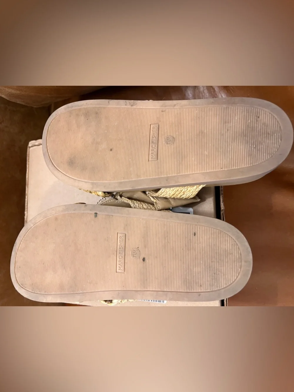 Marc Fisher Woven Buckle Slide Sandal in Natural Beige - Women - Picture 5 of 7